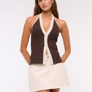 Abercrombie & Fitch Brown and Cream Tank Top